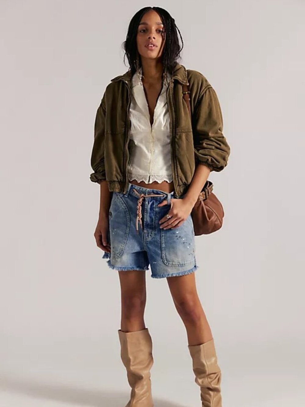 NWT We The Free Hike It Up Denim Shorts, Pasadena Blue, Size 27